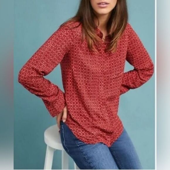 Anthropologie Holding Horses Sammie Printed Button Down Shirt - Picture 1 of 10